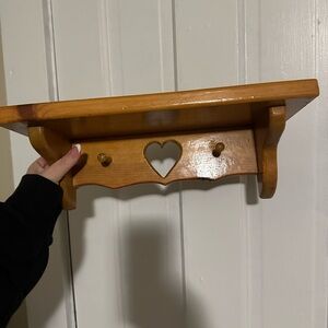 Heart Cutout Wooden Wall Shelf